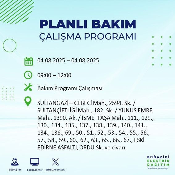İstanbul'un büyük bölümü karanlıkta kalacak! 4 Ağustos 2025 Pazartesi elektrik kesintileri listesi - Resim: 30