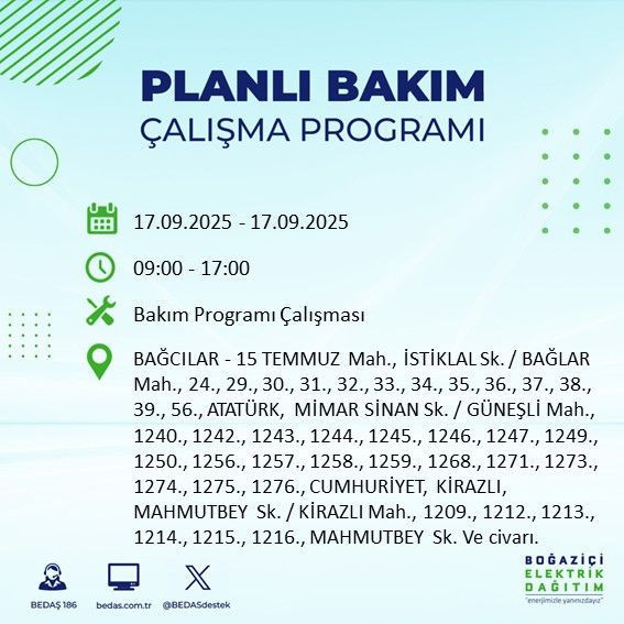 Hazırlıklı olun: 21 ilçe etkilenecek! İstanbul'da 17 Eylül 2025 Çarşamba elektrik kesintileri - Resim: 3