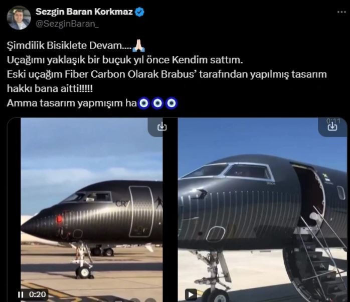 Sezgin Baran Korkmaz'ın uçağını Ronaldo aldı: Değeri dudak uçuklattı! - Resim : 1