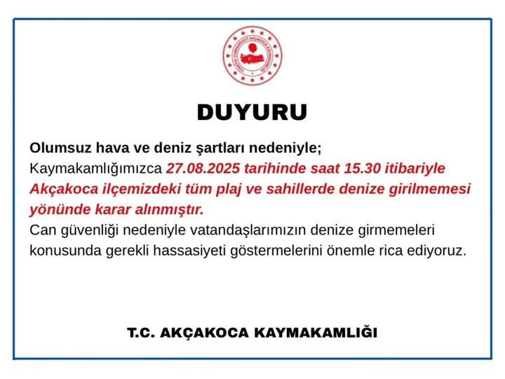Akçakoca'da denize girmek yasaklandı - Resim : 1