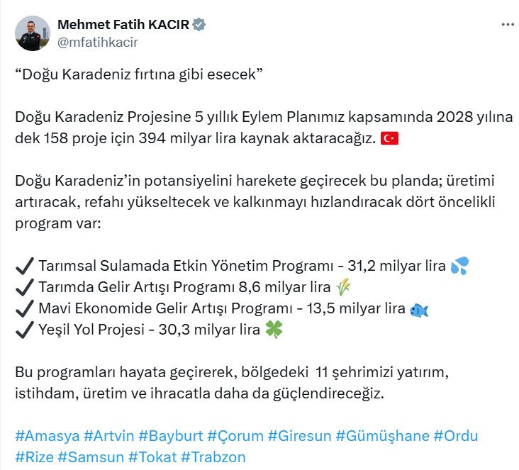 11 şehre müjde! Bakan Kaçır 'Fırtına gibi esecek' diyerek duyurdu - Resim : 1