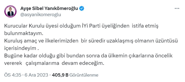 İYİ Parti'de kriz büyüyor: Milletvekili Yanıkömeroğlu istifa etti - Resim : 1