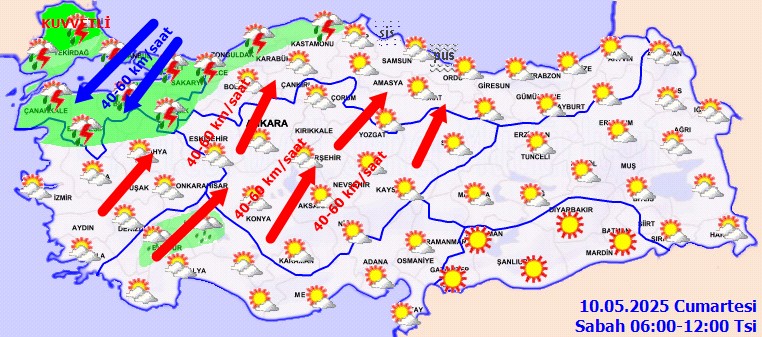 10 Mayıs hava durumu! Meteoroloji İstanbul ve Ankara için uyardı: Bu kez sağlam geliyor - Resim : 1