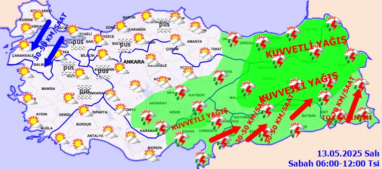 13 Mayıs hava durumu! Meteoroloji'den o şehirlere sağanak uyarısı geldi - Resim : 2
