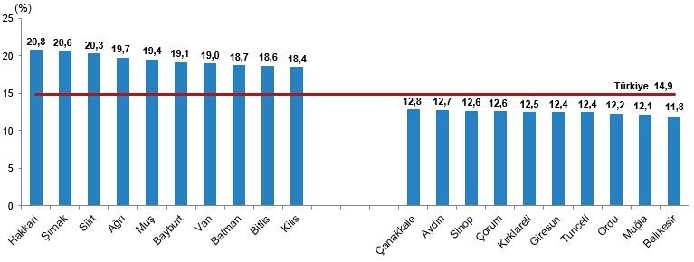 Ordu Türkiye ortalamasının gerisinde kaldı! TÜİK verilerinde şaşırtan tablo - Resim : 1
