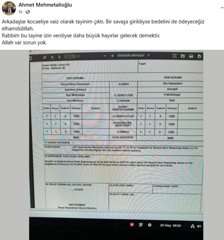 Volkan Konak'ı hedef alan müftü tayin edildi: 'Bir savaşa girildiyse...' diyerek duyurdu - Resim : 1