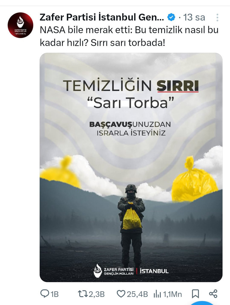 Zafer Partisi’nin sarı torbalı çirkin paylaşımlarına soruşturma - Resim : 1