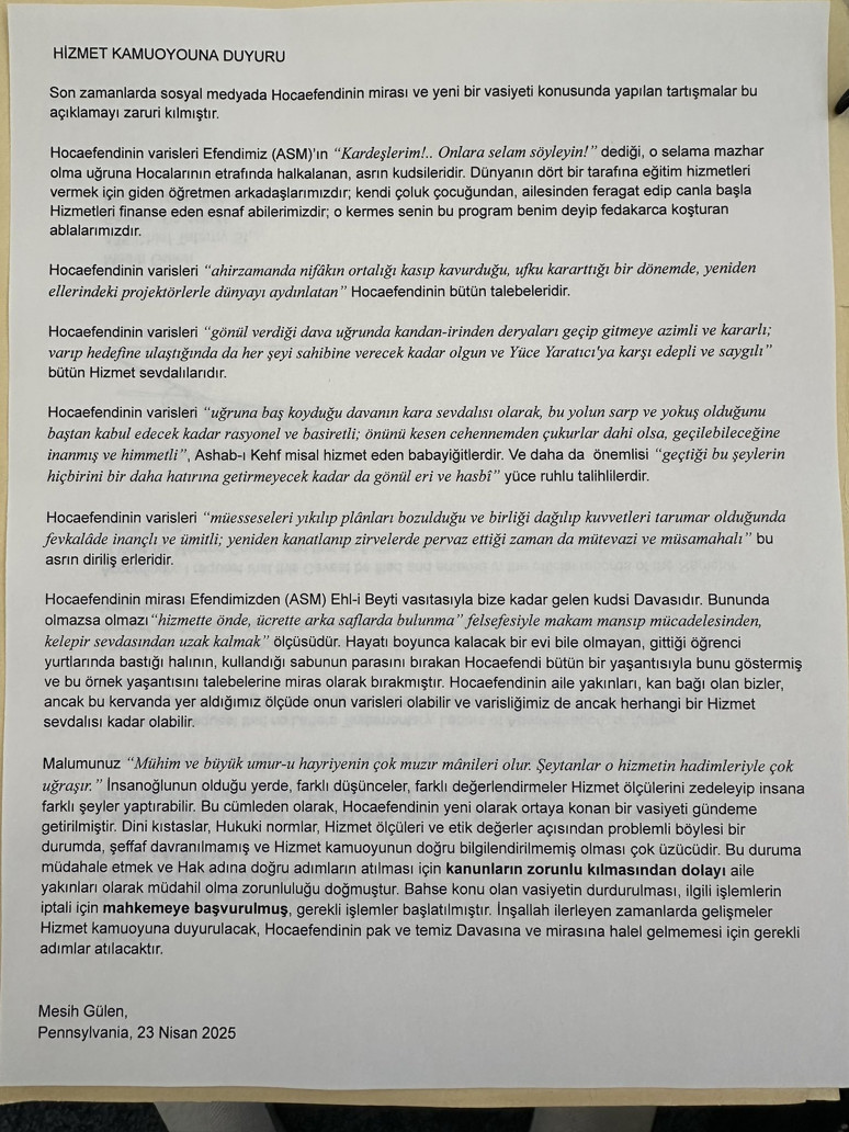 Fetullah Gülen'in yeni vasiyeti ortaya çıktı: Firariler tepki gösterdi, FETÖ karıştı - Resim : 3