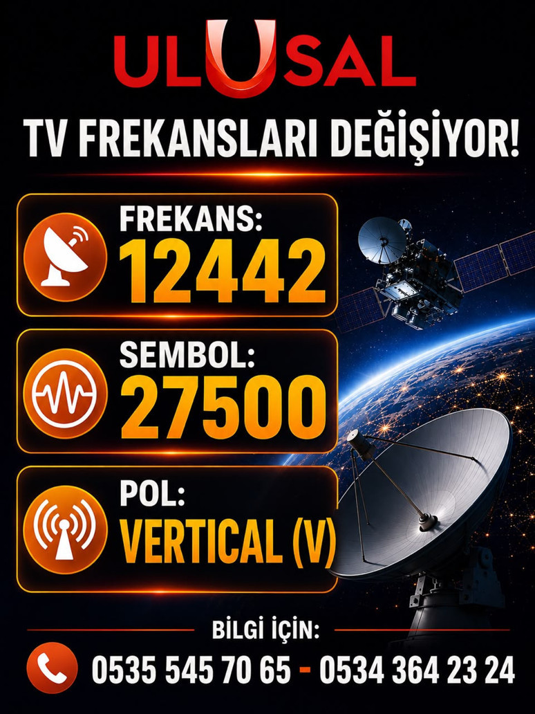 TV frekansları değişiyor: Ulusal Kanal'ı kesintisiz izlemek için işte frekanslar - Resim : 1