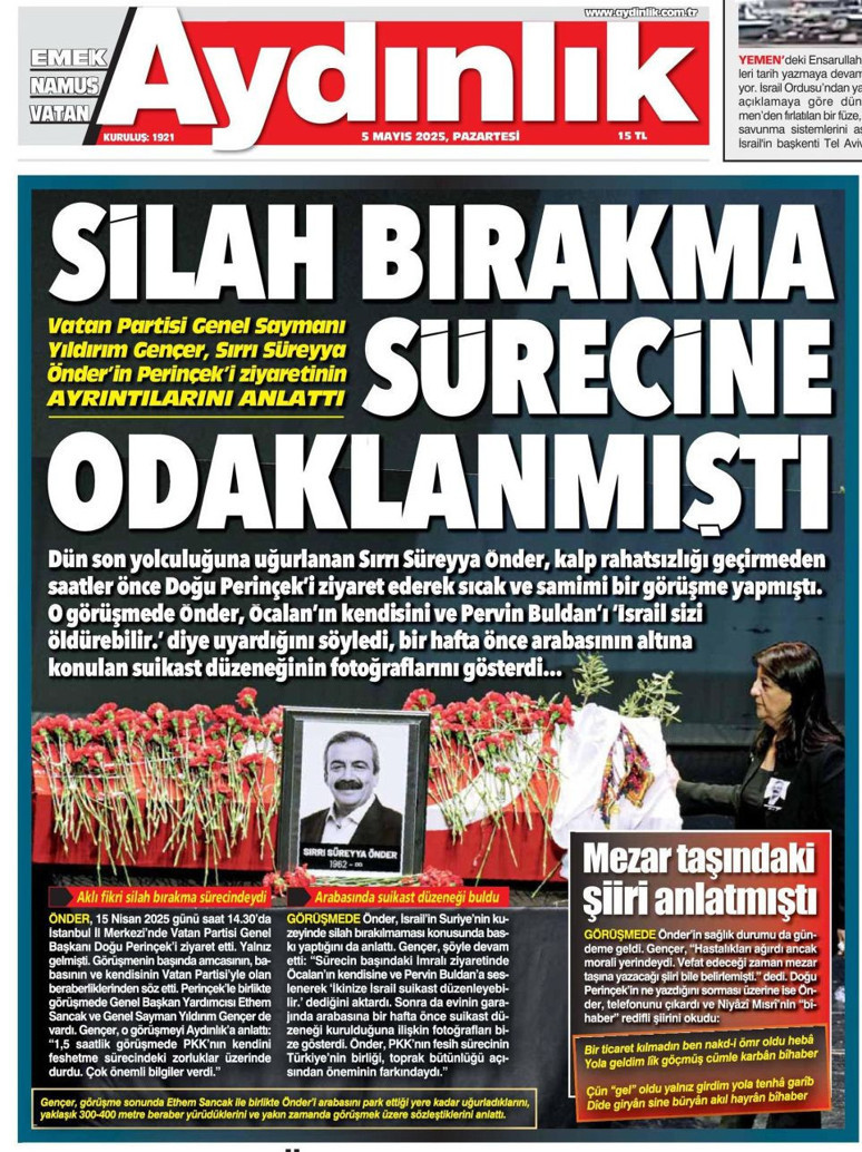 İlk kez Aydınlık yazmıştı! DEM Parti açıkladı: Sırrı Süreyya Önder'e suikast girişimi - Resim : 1