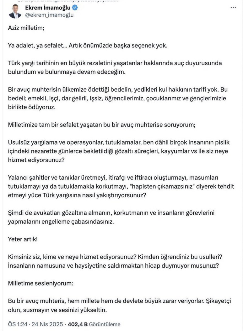 Ekrem İmamoğlu'nun X hesabına erişim engeli - Resim : 2