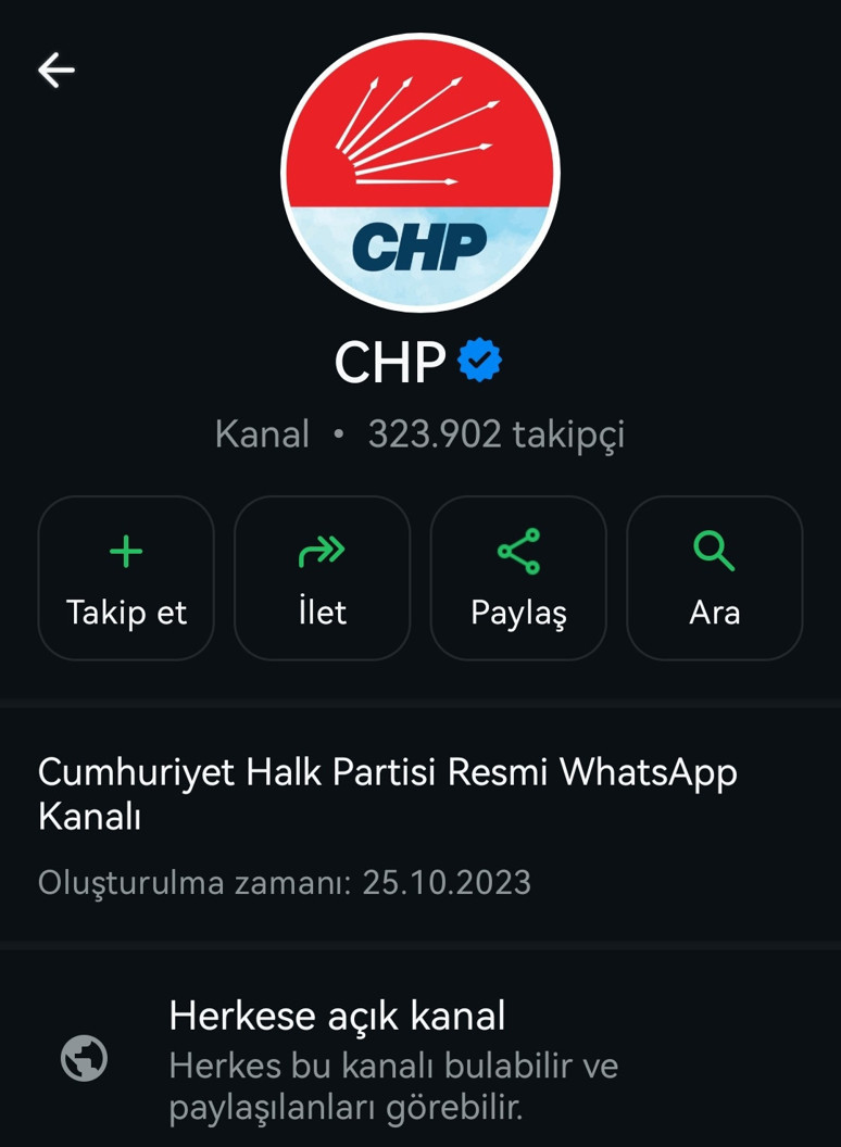 CHP’nin WhatsApp kanalı partiye kazandırıldı! Resmi açıklamalar paylaşılacak - Resim : 1
