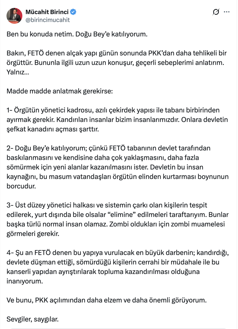 Perinçek’in FETÖ çağrısına destek yağıyor - Resim : 1