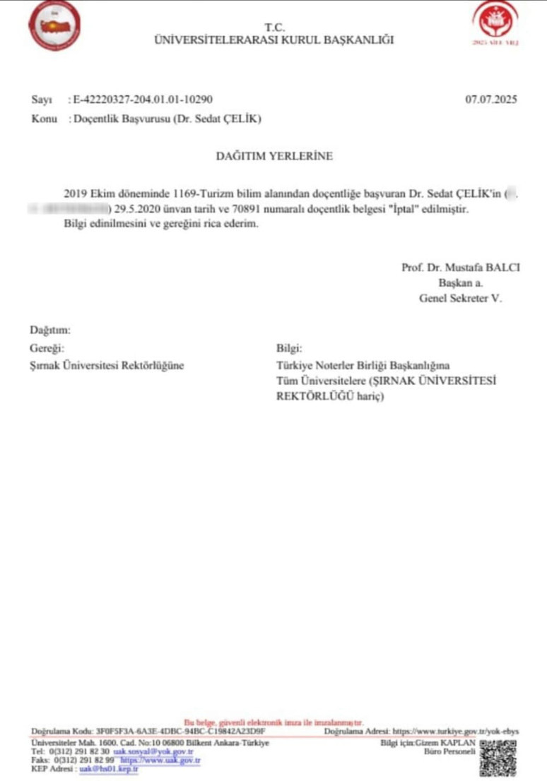 Aydınlık gündeme getirmişti! Şırnak Üniversitesinde rektör danışmanının doçentliği iptal edildi - Resim : 2