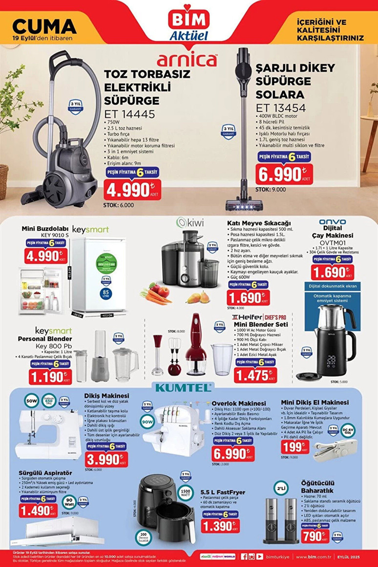 19 Eylül 2025 BİM'e hangi ürünler geliyor? İşte BİM 19 Eylül 2025 aktüel ürünler kataloğu - Resim : 1