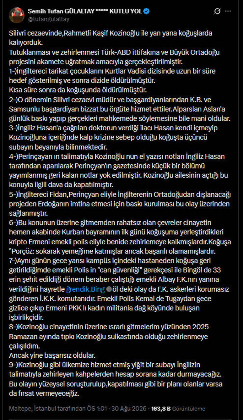 Doğu Perinçek iftiraları yargıya taşıdı: FETÖ kumpasçılarına tarihi Kozinoğlu yanıtı - Resim : 1