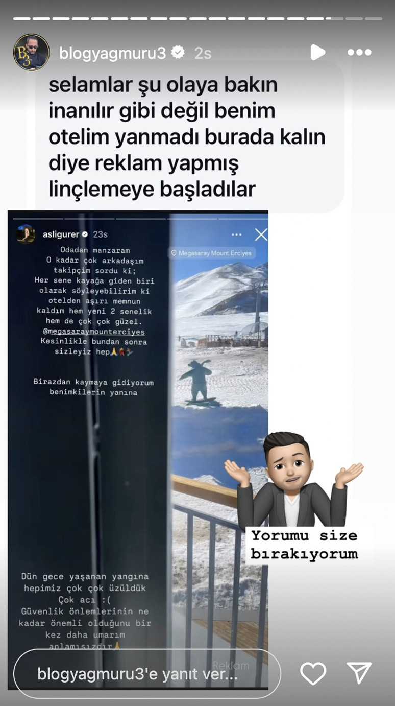 Bolu'daki yangın faciası sonrası Erciyes'te otel reklamı yapan ünlü isim 'pes' dedirtti! - Resim : 1