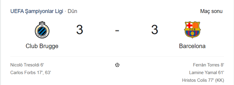 Club Brugge - Barcelona maçı kaç kaç bitti, golleri kim attı? - Resim : 1