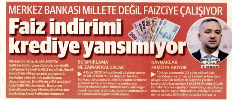 Yeni Şafak, Merkez Bankası'na ateş püskürdü - Resim : 1