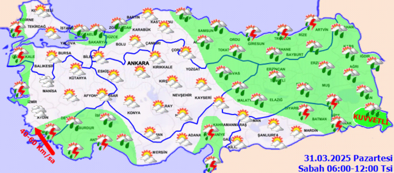 Bayramın ikinci günü hava nasıl olacak? Meteoroloji uyardı: Sağanak yağış, rüzgar... - Resim : 1