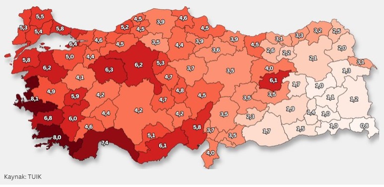 Boşanmış nüfus oranı en yüksek iller hangileri? - Resim : 1
