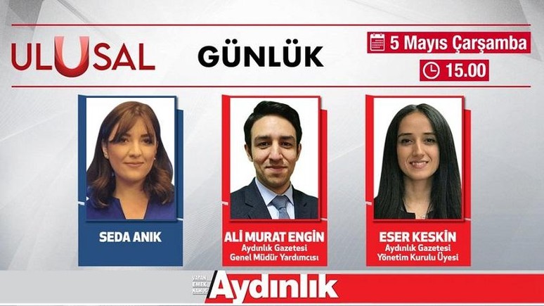 Aydınlık Gazetesi Genel Müdür Yrd. Ali Murat Engin ve Yönetim Kurulu Üyesi Eser Keskin Ulusal Kanal'da