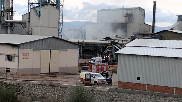 Samsun'da orman ürünleri işlenen fabrikada yangın