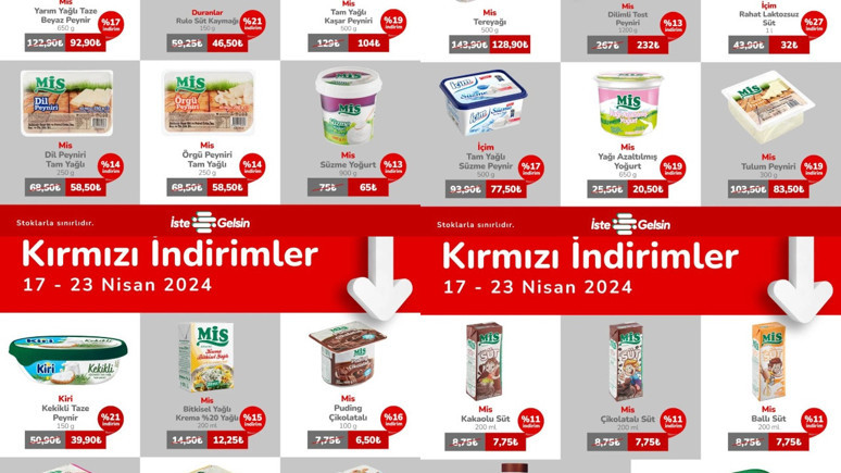Peynir çeşitlerinde dev indirim! İşte İstegelsin 17 Nisan indirimli ürünler listesi