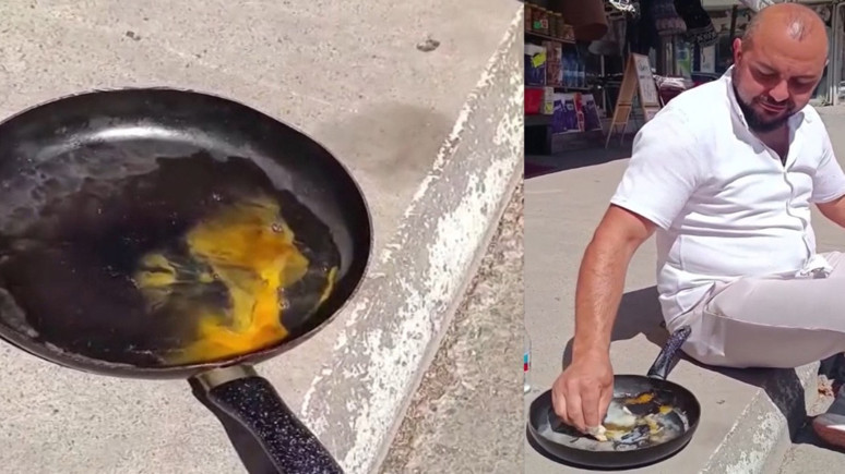 Asfalt üzerinde omlet yaptı! Pendik'te gerçekleşti