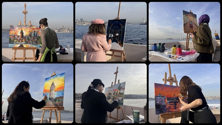 24 Kasım'a özel: Öğretmenler Kız Kulesi'ni resmetti