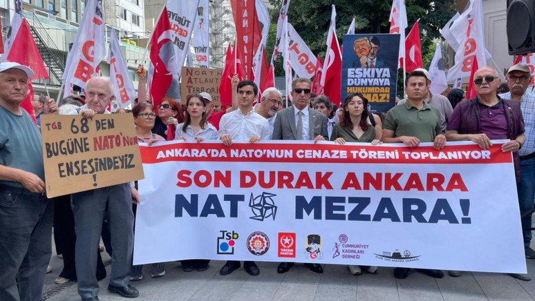 Ankara’da ‘NATO Zirvesi’ne Hayır’ yürüyüşü! 'İdam fermanı bizden olsun' - Resim : 1