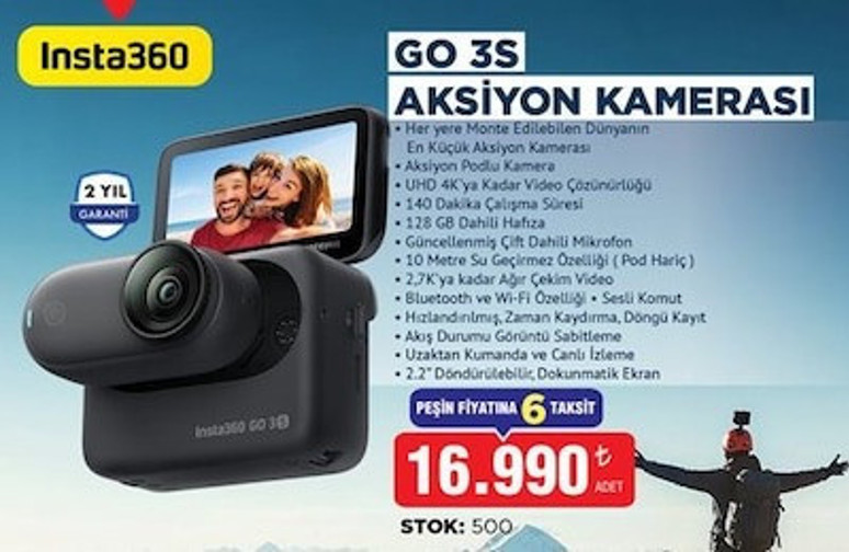 Insta360 Go 3S aksiyon kamerası