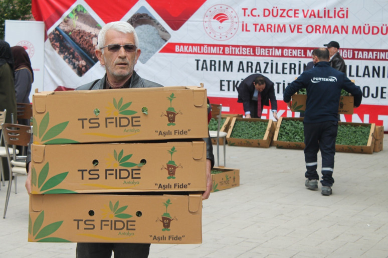 Düzce'de 1.5 milyon TL değerindeki fide ücretsiz dağıtıldı - Resim : 1