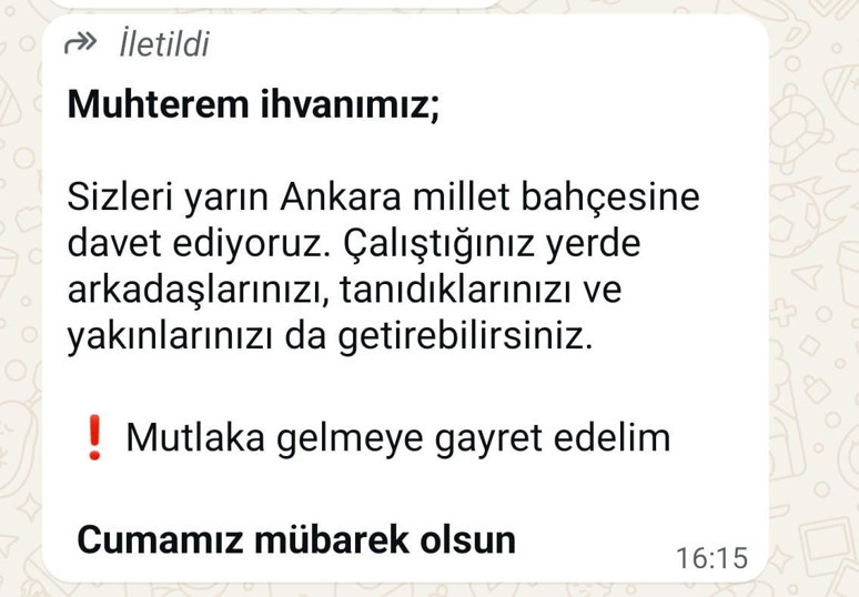 Süleymancılar kışkırtma peşinde: Cemaat üyelerini Ankara'ya çağırdılar - Resim : 1