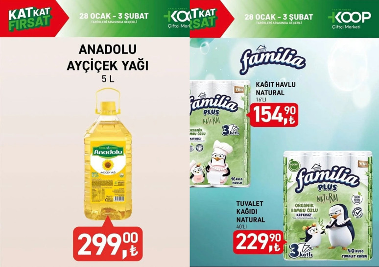 TARIM KREDİ AYÇİÇEK YAĞI TUVALET KAĞIDI İNDİRİMİ