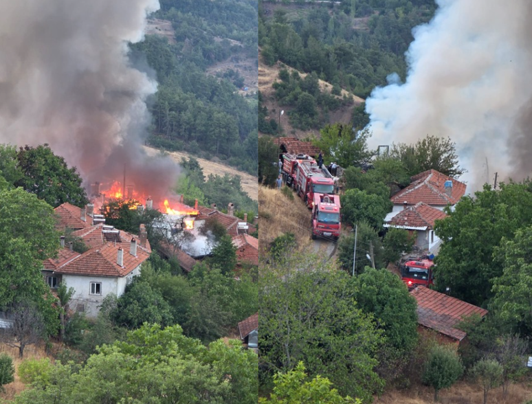 Balıkesir'de yangın: 15 ev kullanılamaz hale geldi - Resim : 1