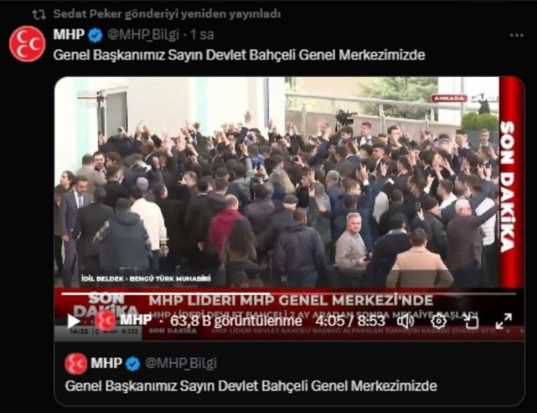 Devlet Bahçeli 66 gün sonra geri döndü...Sedat Peker ve Fatih Portakal'dan dikkat çeken çıkış! - Resim : 1