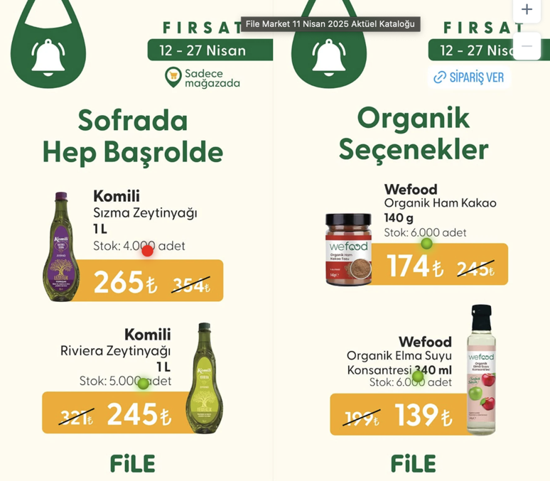 File Market'te zeytinyağı indirime girdi! Komili 1 litre Rivieare ve sızma zeytinyağı ucuzladı - Resim : 1