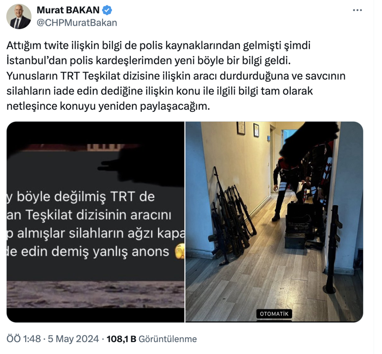 CHP’li Murat Bakan ‘silah ticareti’ demişti! Emniyet açıkladı: Teşkilat dizisinde kullanılıyormuş! - Resim : 4