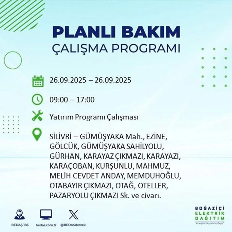 SİLİVRİ ELEKTRİK KESİNTİSİ NE ZAMAN BİTECEK? 26 Eylül Silivri elektrik kesintisi sorgulama - Resim : 5