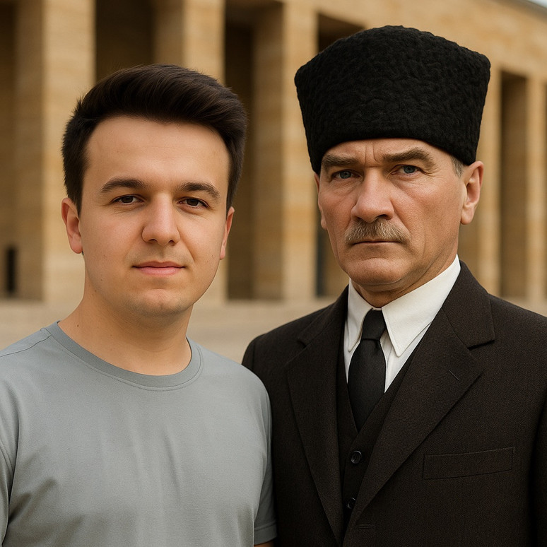 FOTO DE LADO A LADO CON ATATURK EN CHATGPT