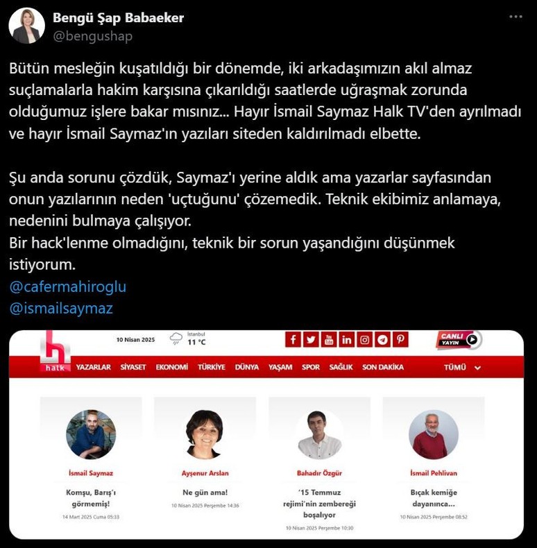 İsmail Saymaz, Halk TV'den 'uçtu' - Resim : 1