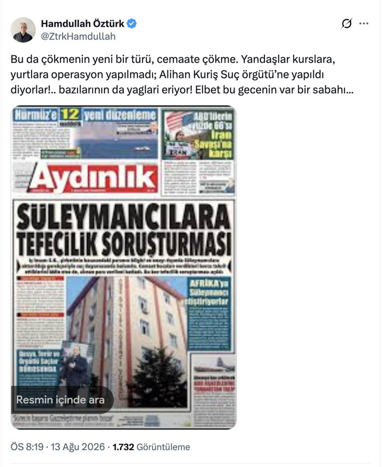 FETÖ yardıma koştu! Süleymancılara destek verip Vatan Partisi’ni hedef aldılar - Resim : 1
