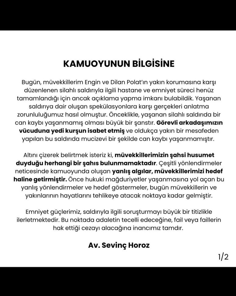 Özel koruması yaralanmıştı: Saldırı sonrası Dilan Polat’ın avukatından açıklama - Resim : 1