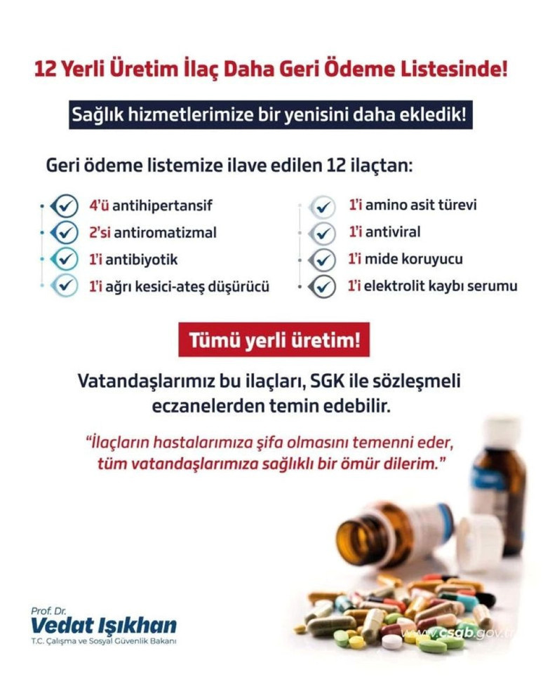 SGK'dan 12 yerli ilaca ödeme desteği: Listede hangi ilaçlar var? - Resim : 1