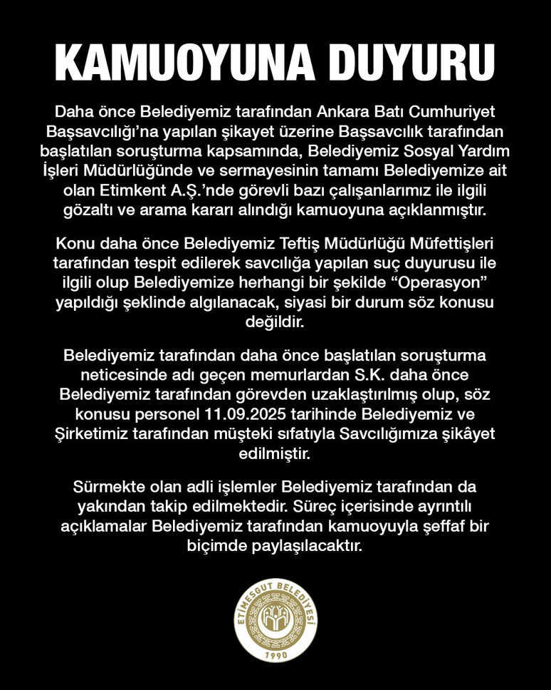 Erdal Beşikçioğlu'ndan ilk açıklama geldi: Etimesgut Belediyesi'ne operasyon yapılmıştı - Resim : 2