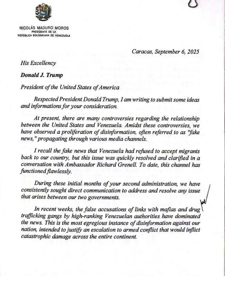 Karayipler'de karşılıklı askeri manevralar sürerken Maduro'dan Trump'a mektup - Resim : 2