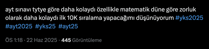 YKS AYT sınavı nasıldı? Alan Yeterlilik Testi 2025 AYT soruları zor muydu kolay mıydı? İşte adaylardan ilk yorumlar - Resim: 16