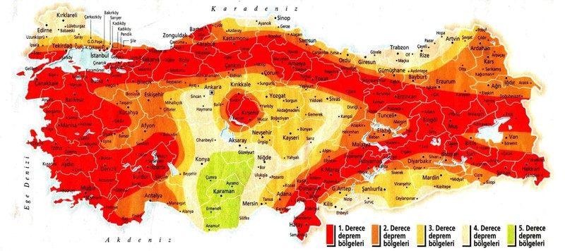 Bu şehirlerde yaşayanlar dikkat! İşte Türkiye'nin 1. derece deprem riski taşıyan illeri! - Resim: 1