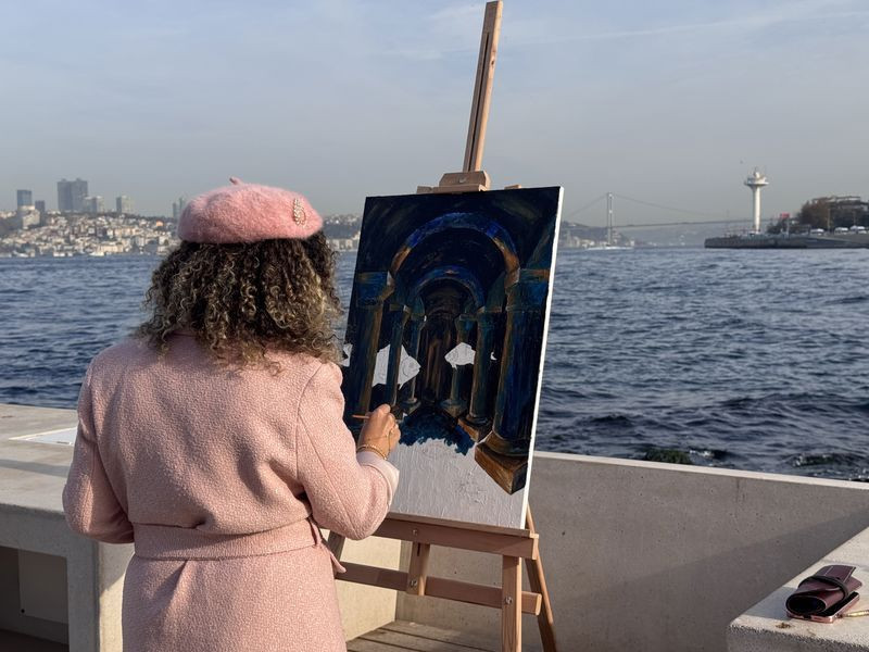 24 Kasım'a özel: Öğretmenler Kız Kulesi'ni resmetti - Resim: 1